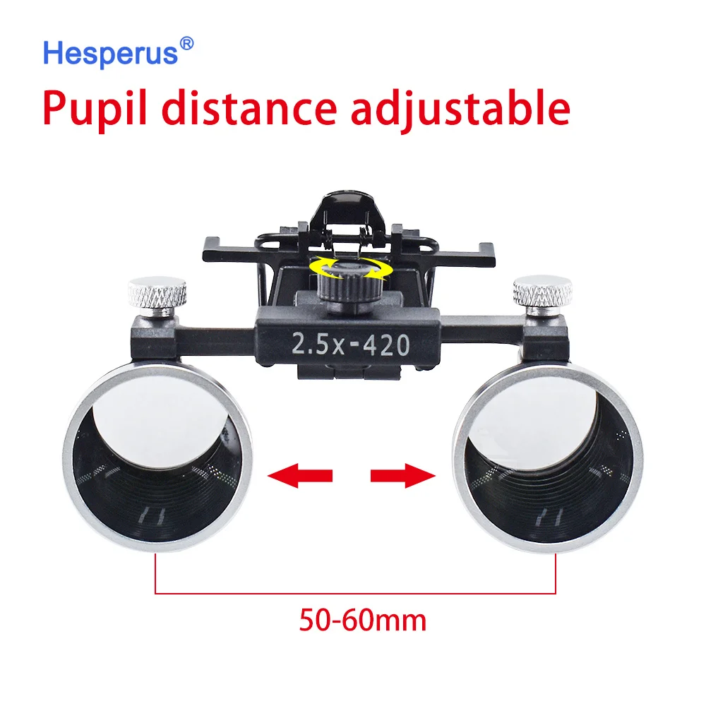 2.5x 3.5x den tal Loupes Lente d'ingrandimento binoculare Lente d'ingrandimento medica Lente ottica rivestita con clip Dentista chirurgico