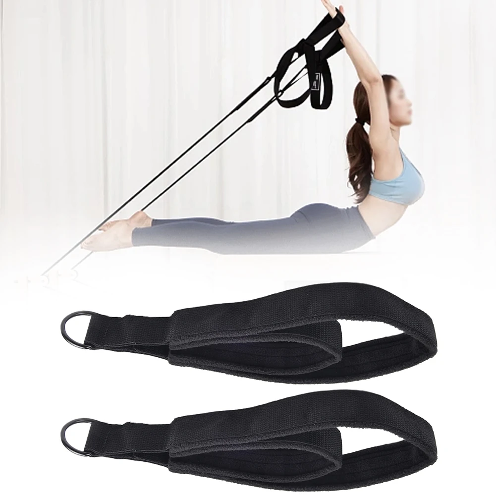 1 paio di cinghie a doppio anello per Pilates per piedi di riformatore cinghie con anello a D per il Fitness maniglia accessori per esercizi di Yoga