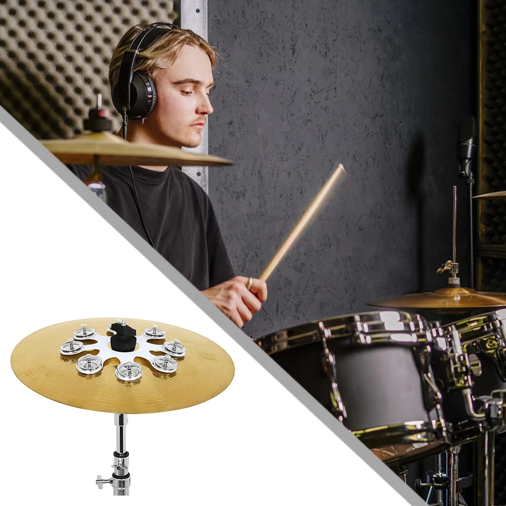 8 طبول حلقة ارتداء مقاومة الدف مرحبا قبعة الفولاذ المقاوم للصدأ الصنج مرحبا قبعة جرس قرع أجزاء الأدوات