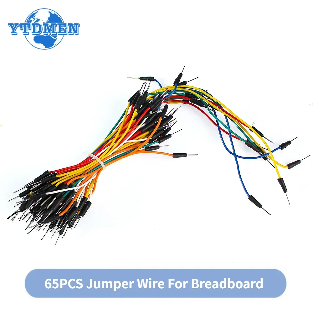 65 قطعة لحام مرنة اللوح سلك توصيل معزز ربط PCB الأسلاك الإلكترونية الخبز مجلس كابل قافز ذكر إلى ذكر لاردوينو
