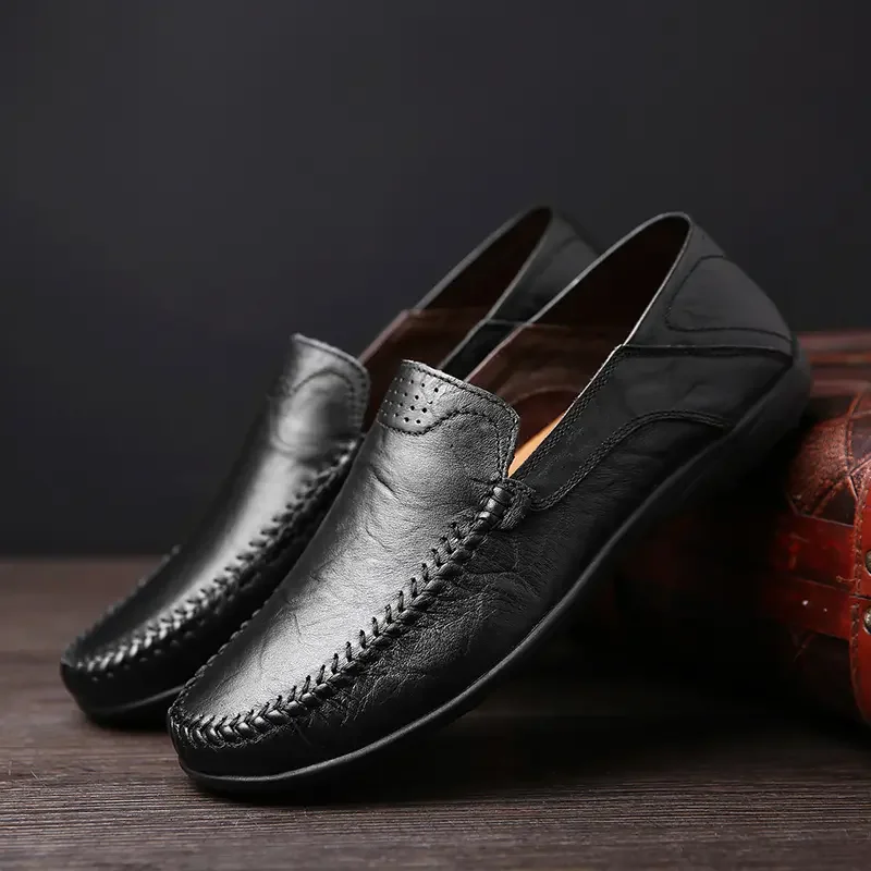 Men‘s Classic Casual Driving Loafers Slip on Leather Soft Soled Comfortable Non Slip Durable Rubber Sole All Seasons
