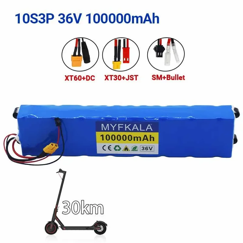 2025 100% New10S3P 36V 100Ah 36v Electric Scooter Battery Pack 18650 Lithium M365 Electric Scooter 36v Battery Scooter