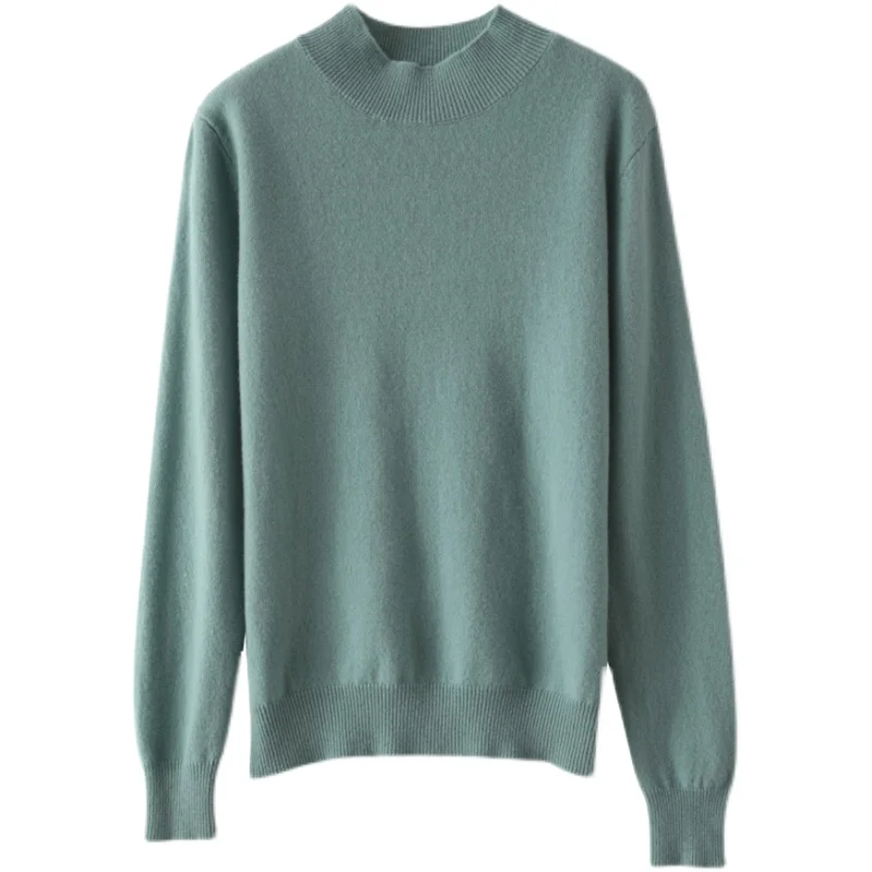 Winter Long Sleeve Mock Neck Knit Sweater Women Pullovers Black White Knitted Sweater Women Tops Sweaters Sueters De Mujer MZ56 image 6