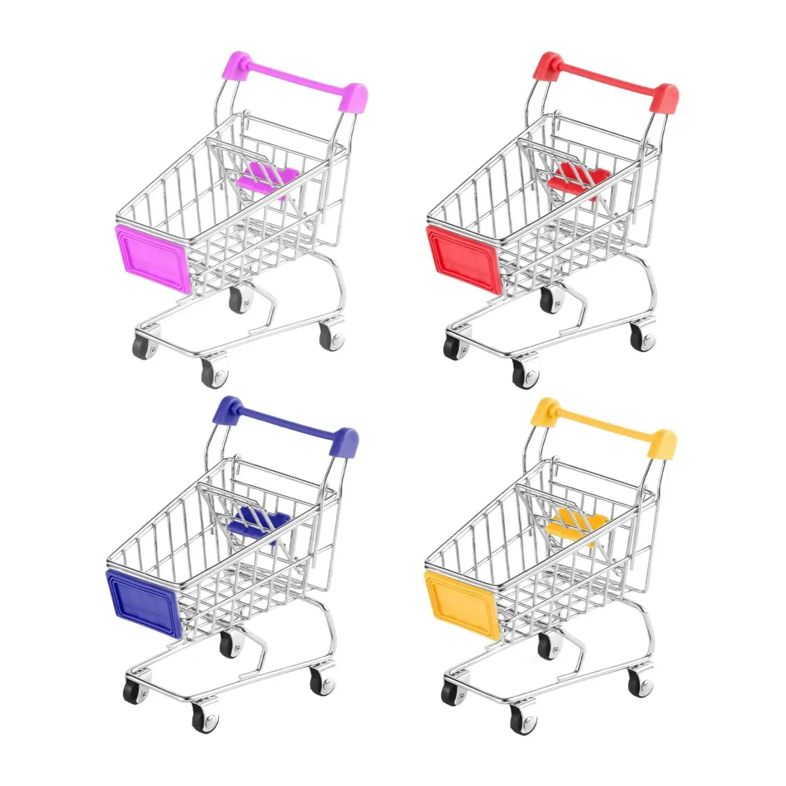 4x Mini Shopping Cart Cart Storage Toy Gift Doll House Decor Mini Supermarket