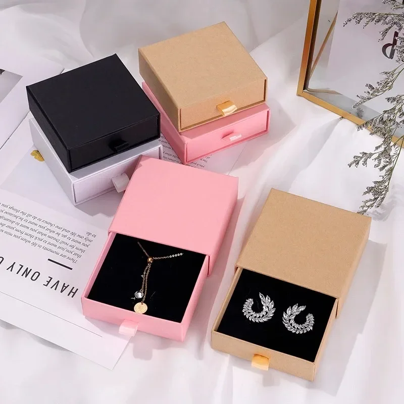

2026 Latest Models Pink/White/Black Multiple-Use Jewelry Packaging Box for Necklace Bracelet And Ring - Organized Gift Solution