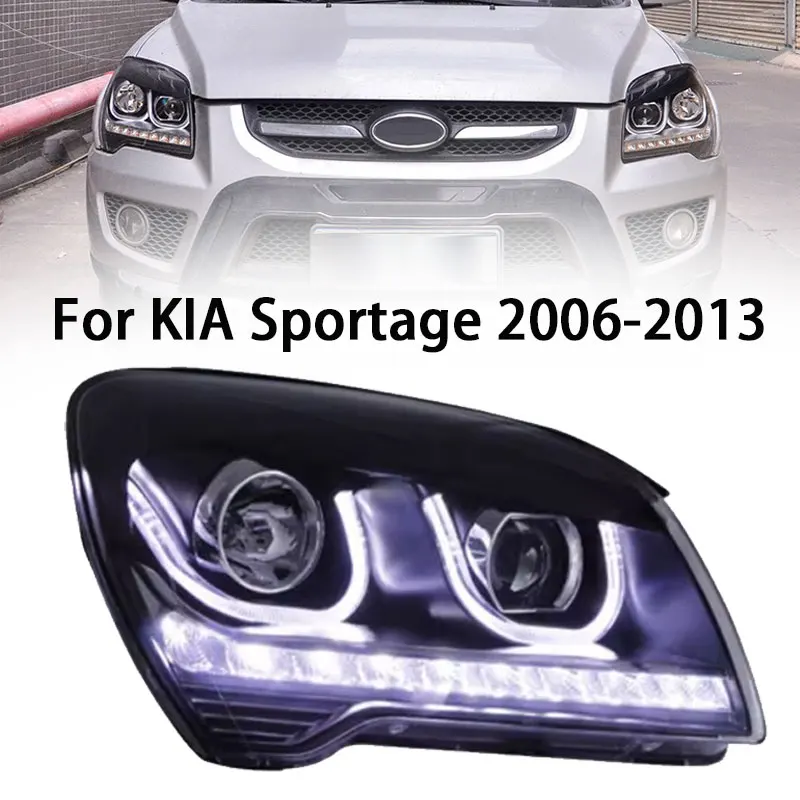 

Автомобильная фара для KIA Sportage светодиодный, фары 2006-2013, фары Sportage DRL, сигнал поворота, фара дальнего света, объектив проектора Angel Eye