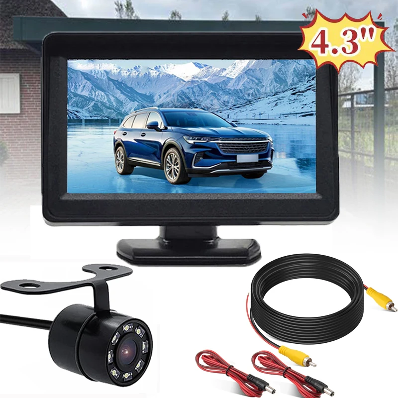 

[4.3'' HD Embedded Rear View Camera Kit] Monitor Backup Camera Parking System- For Parking and Reverse Driving for Car, Pickup
