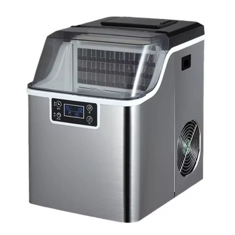 30kg Ice Cube Maker  Small Ice Maker Machine Mini Portable Countertop Ice Making Machine Electric Silver 3D Printing