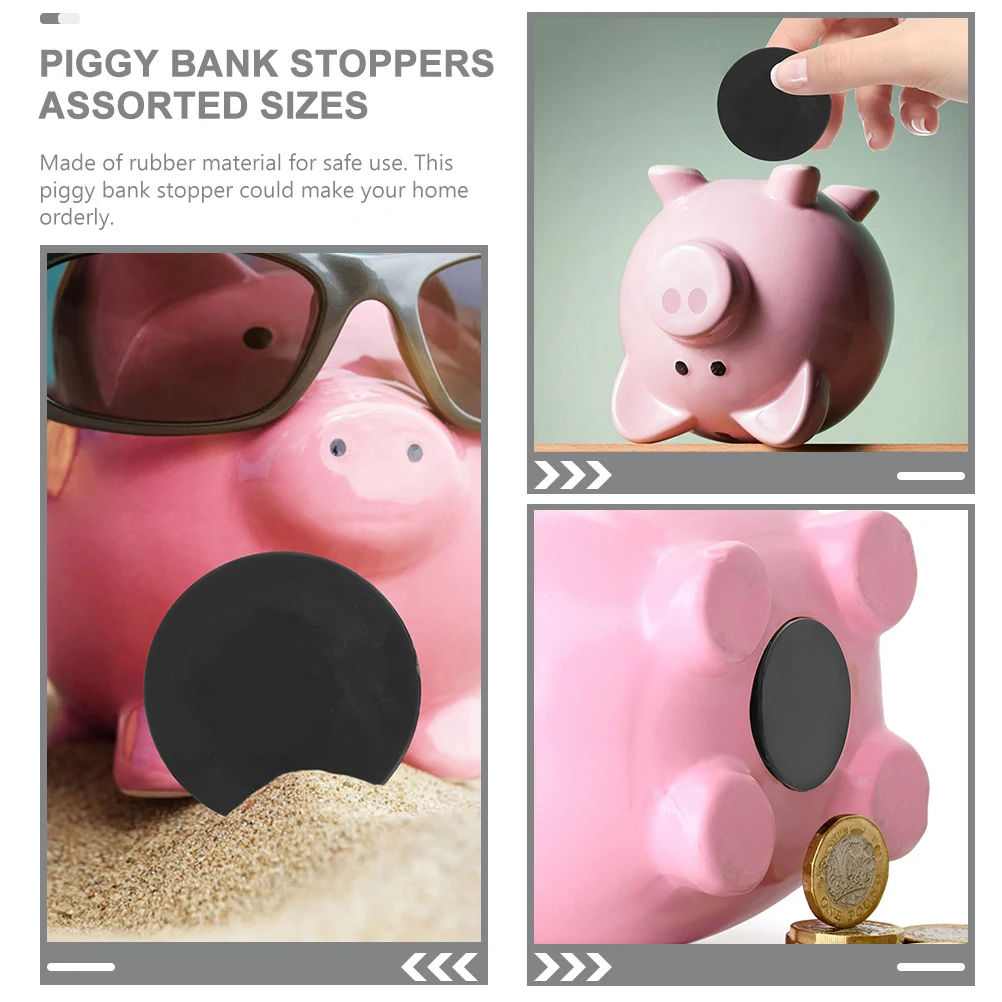 

10 Pcs Piggy Bank Plugs Round Rubber Stoppers Replacement Caps DIY Craft Supplies Easy Install Clean Reusable Assorted Sizes