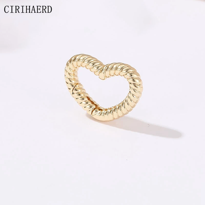 14K Gold Plated Heart Five-Pointed Star Twist Bracelet Necklace Clasp DIY Jewelry Accessories Connectors Components Tail Buckle