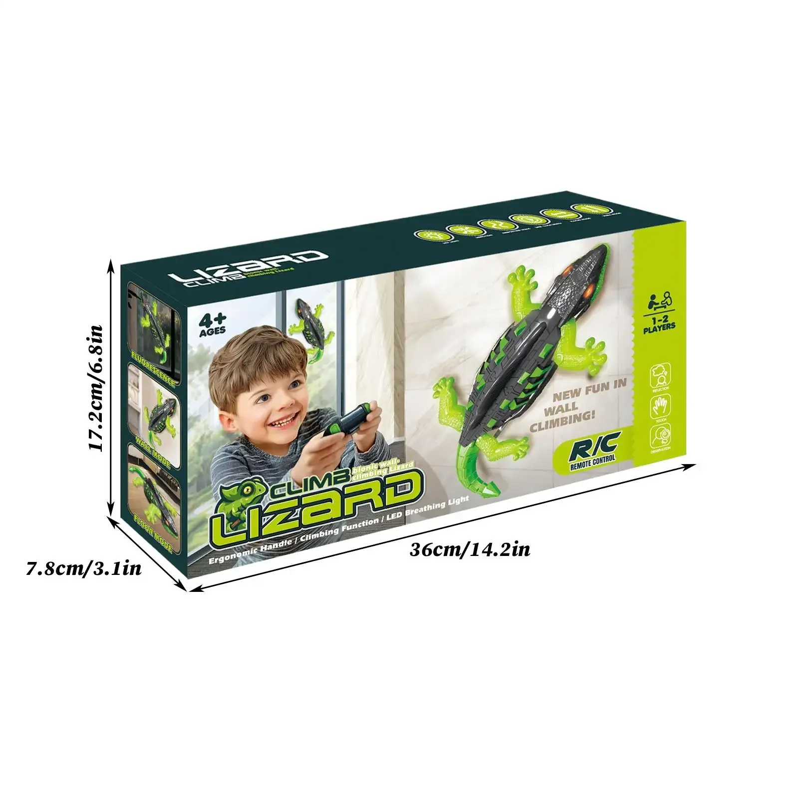 Remote Control Lizard Toy Realistic Climbing Crawler Remote Control Animals Toy With Light For Christmas Stocking Stuffer Kids