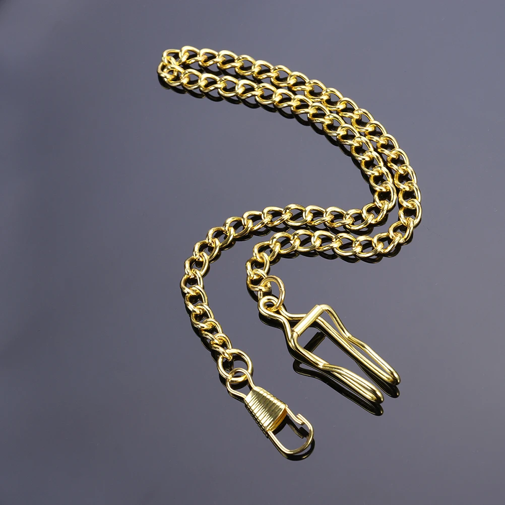 

2pcs Pocket Watch Chain Metal Alloy Clip Adjustable Length for Men Women Quartz Watches Necklace Keychain Accessories