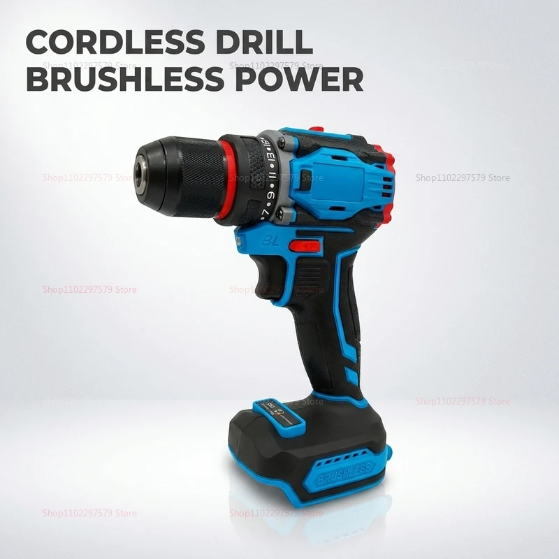 18V Brushless Cordless Impact Drill and Screwdriver Set 2-Speed Power Tool for Home DIY and Professional Projects(No Battery)