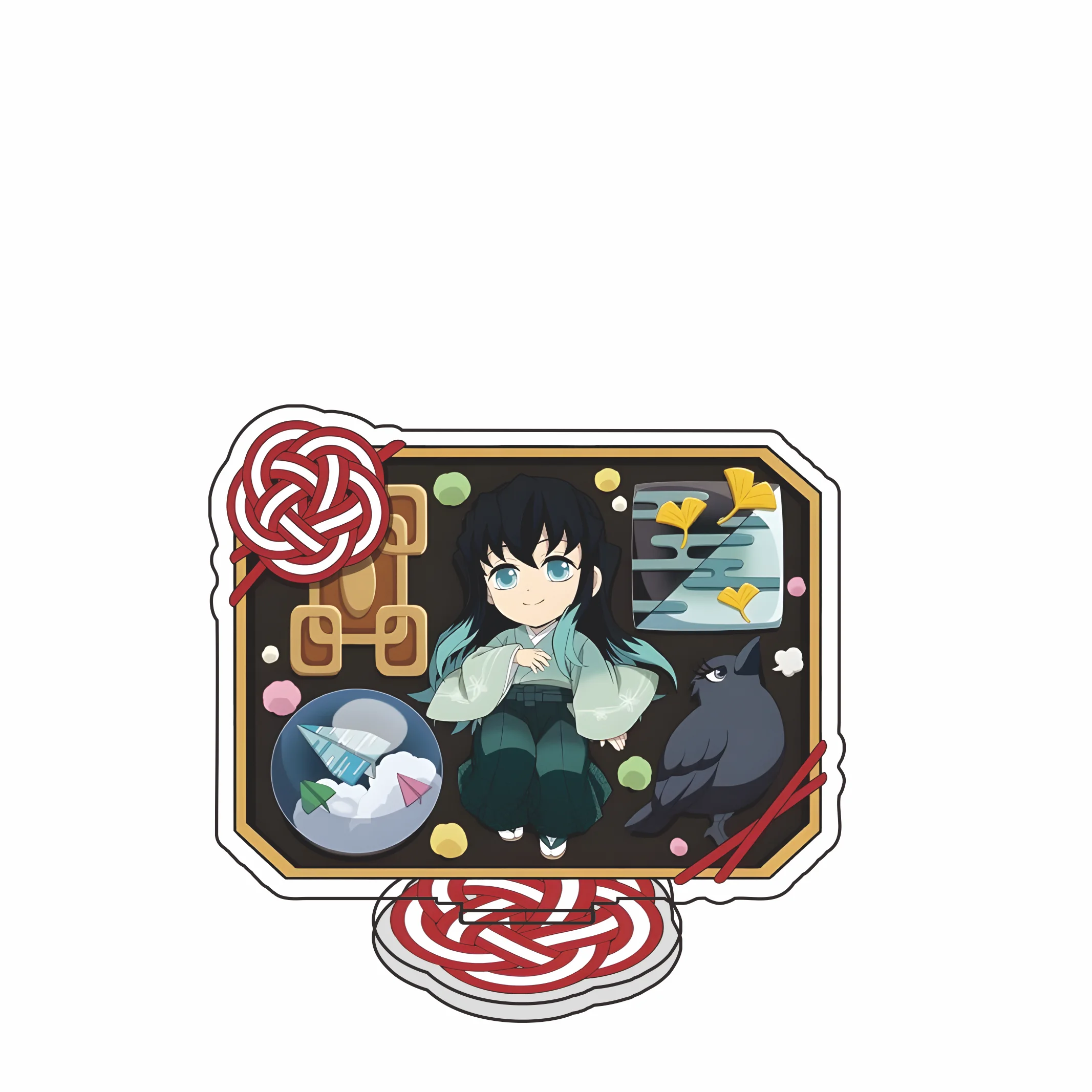 Anime Demon Slayer Acryl-Schreibtischfiguren Tanjirou Nezuko Kyoujurou Niedliche Dekorationsplatten Cartoon-Geschenke – Detail 5