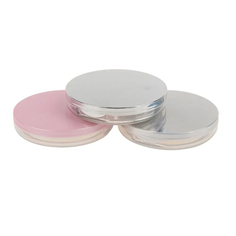 Multifunction Round Makeup Box Reusable Portable Bulk Powder Box With Mirror Durable Makeup Powder Case Girl