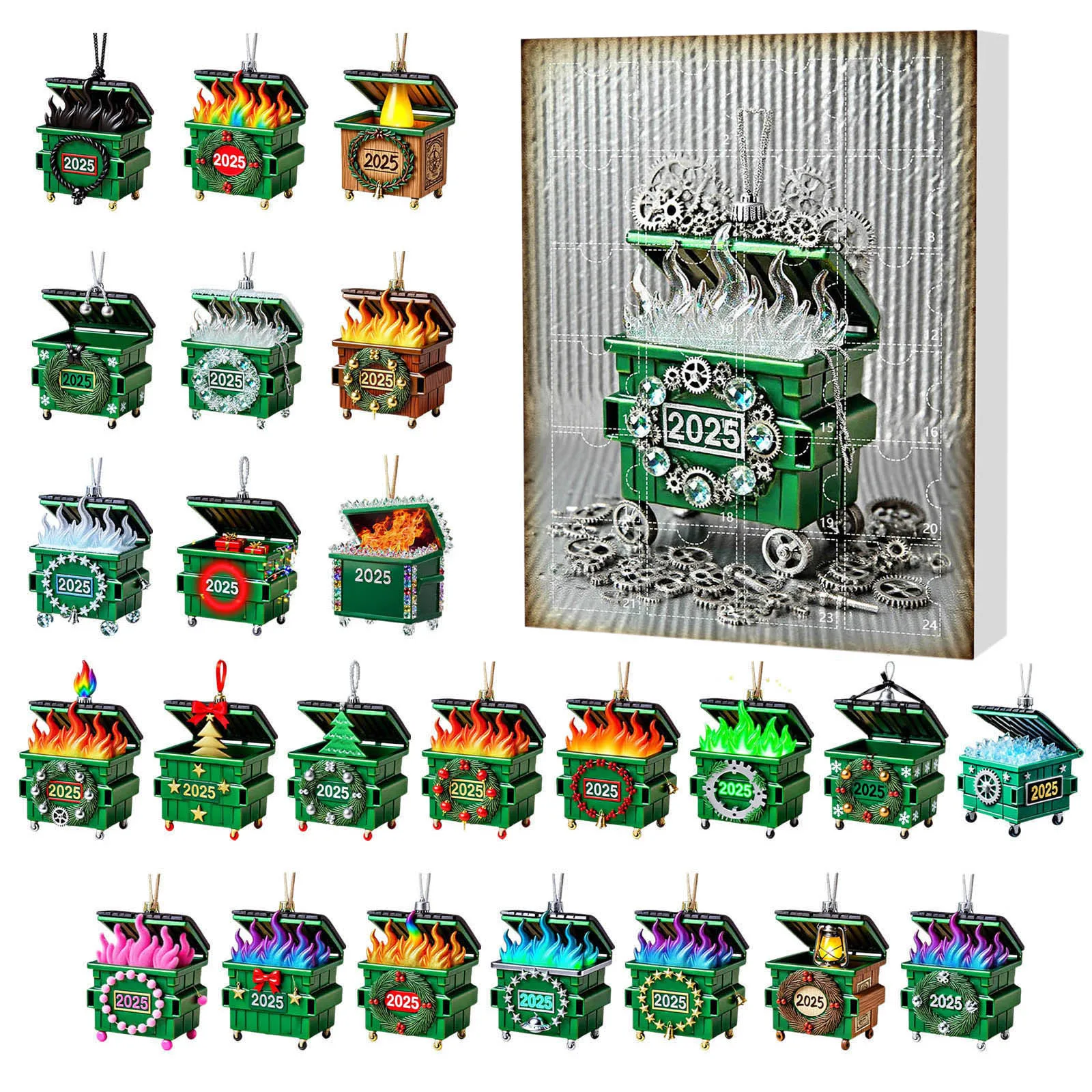 Verre d'heure avec sable, calendrier de compte à rebours de noël de 5 minutes et 24 jours pour poubelle, feu de 24 jours, horloge de jeu Surprise de compte à rebours de noël