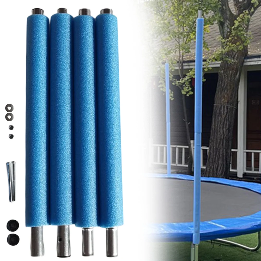 Large Jump Bed Pole Replacement With Foam Sleeve With Screws For 6-16FT Jump Bed Trampolines Posts Poles Railings Steel Tube