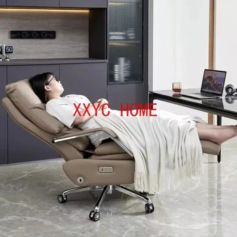 

Electric MassageLeather Business Reclining Office Chair Computer Study Function Silla Escritorio Home Furniture