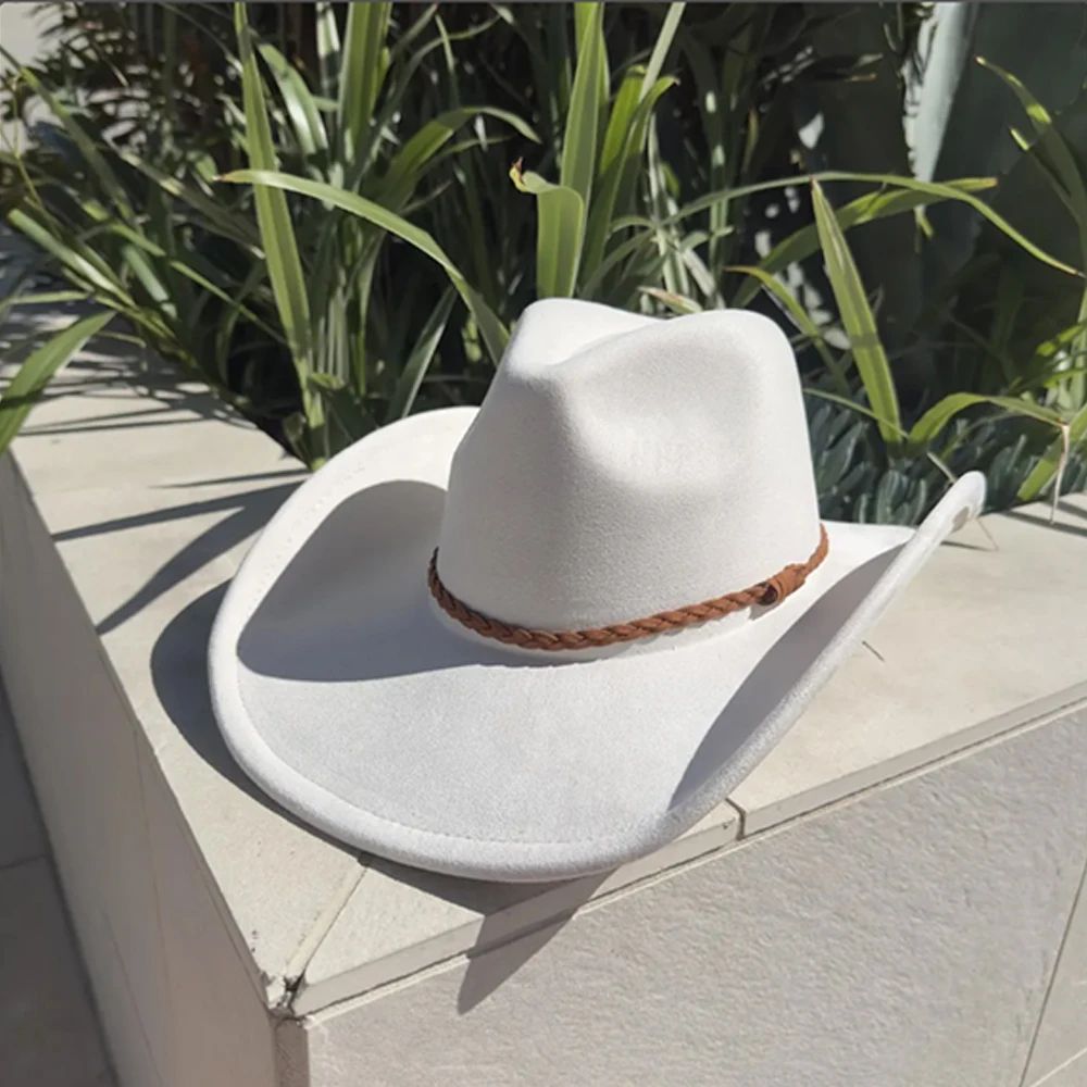 Vegan suede cowboy hat flatbrim sturdy and stylish ranch lookadjustable sizefor womenbest-selling style perfect foreveryday wear