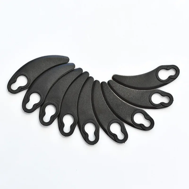 Accessori per attrezzi da giardino Tosaerba a mezzaluna piccola nera Lama in plastica Tosaerba Frullino per prato Lama in plastica per falciatura durevole * 3 pezzi