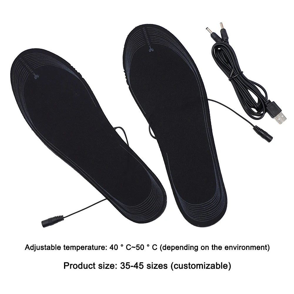 USB Heated Shoe Insoles Unisex Electric Foot Warming Pad Feet Warmer Sock Pad Mat Winter Outdoor Sports Heating Insole Winter Wa