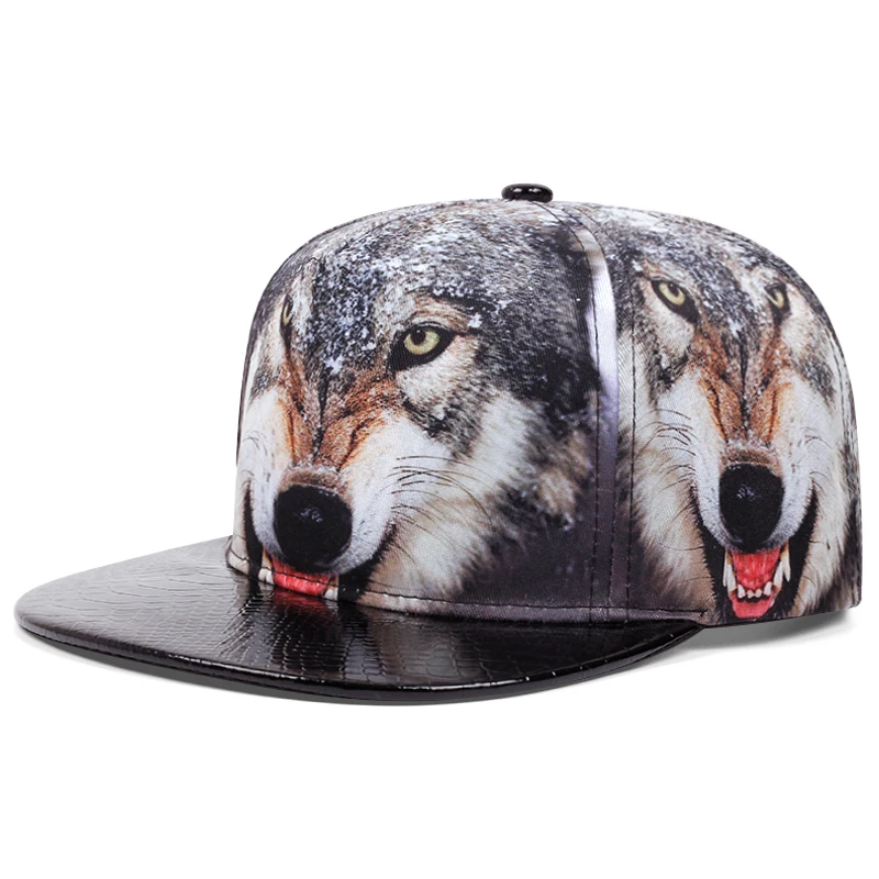 

Leather Brim Snapback Cap Men Siberian Sled Dog Baseball Caps For Men Women Adjustable Sun Hats Adults Outdoor Casual Snapback