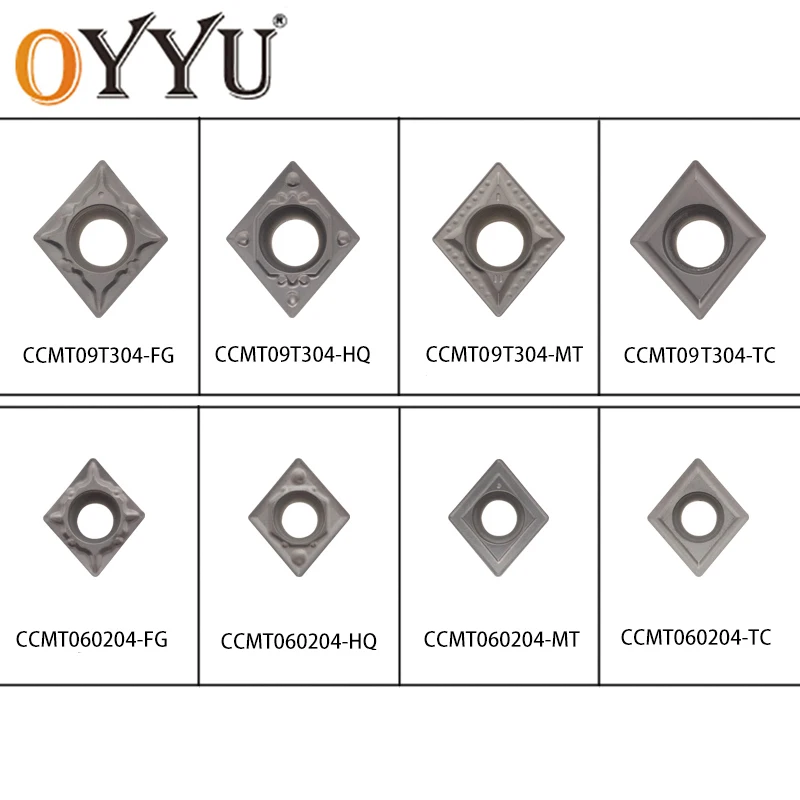 OYYU Cutting CNC CCMT060202 CCMT 060204 CCMT09T304 09T308 CCMT09T304-PS HQ FG TC MT PS OY90P Turning Tool Cermet Machined Steel