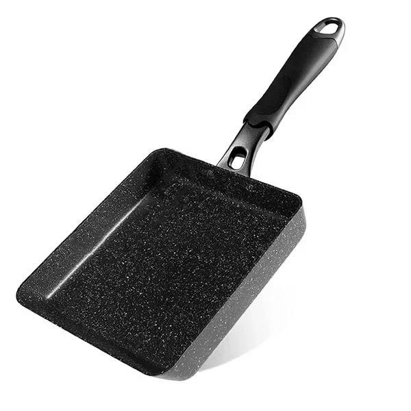 Japanese Omelette Pan , Non-stick Rectangle Egg Frying Pan - Optional Lid & Spatula - Aluminum Alloy