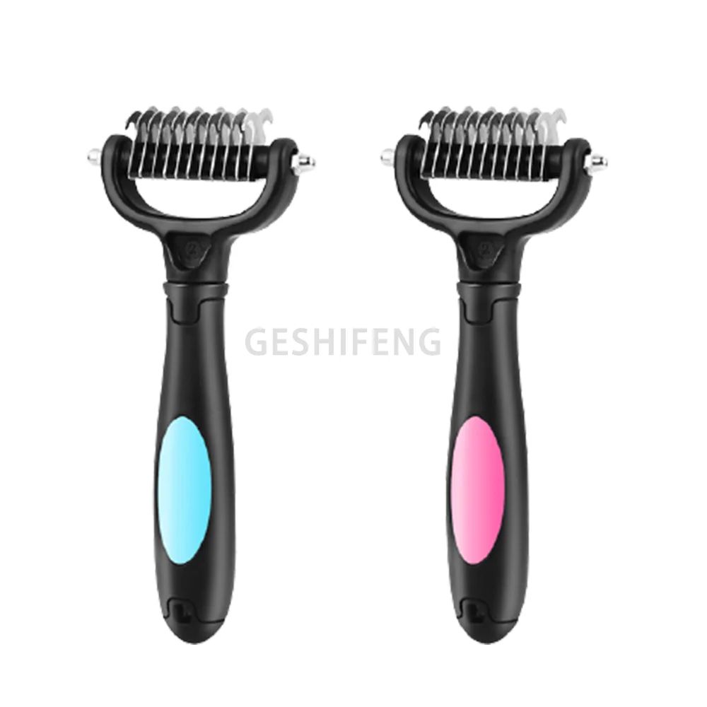 

Pet Grooming Wide Brush Double Sided Shedding Dematting Undercoat Rake Dog Hair Comb