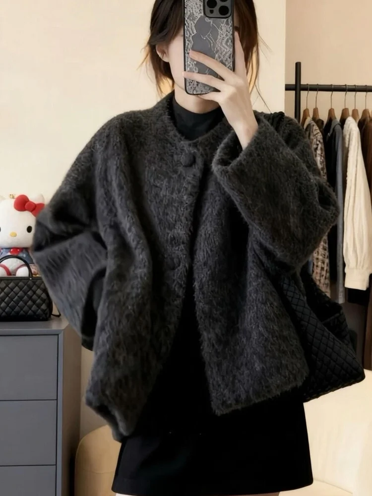 

Утепленное шерстяное пальто для женщин, осень-зима 2025, новинка ранней зимы, маленький размер, милый дизайн, шерстяной флис, для повседневной носки