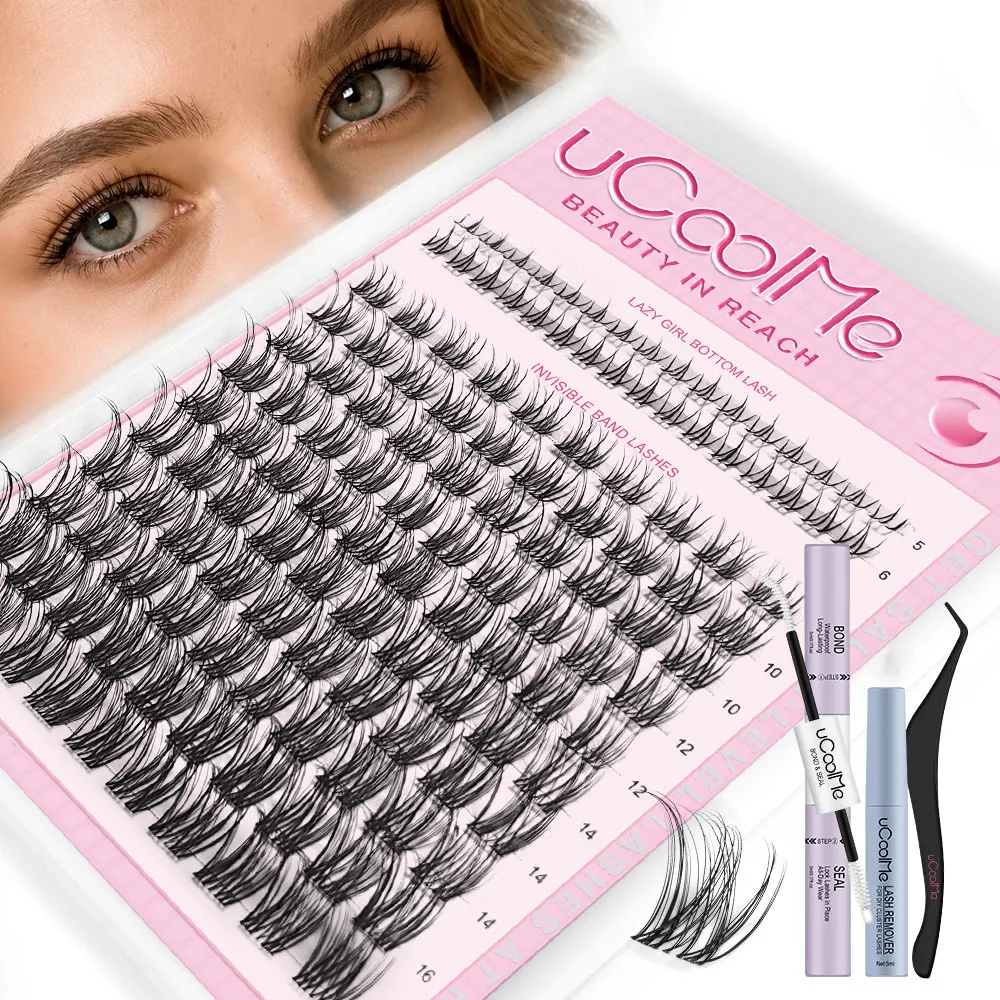 uCoolMe Venus Natural Cluster Lashes DIY False Eyelash Extensions Naturally Born Lash Look Long-lasting Waterproof Makeup Tools