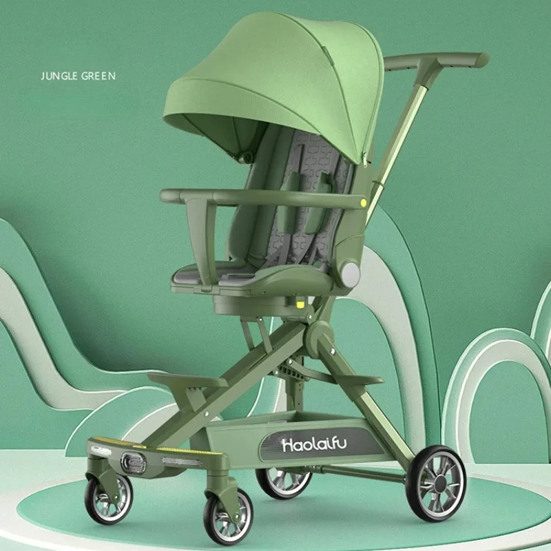 

Baby Stroller For Baby Folding Infant Trolley Stroller Foldable Outdoor Portable Baby High view Carriage four wheels stroller