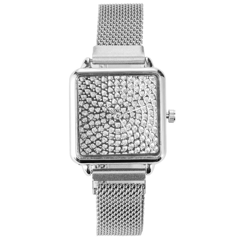 Fashion Elegant Luxury Crystal Rose Gold Women Watch Stainless Steel Mesh Belt Women\'s Quartz Watches Luxury Ladies Wristwatch