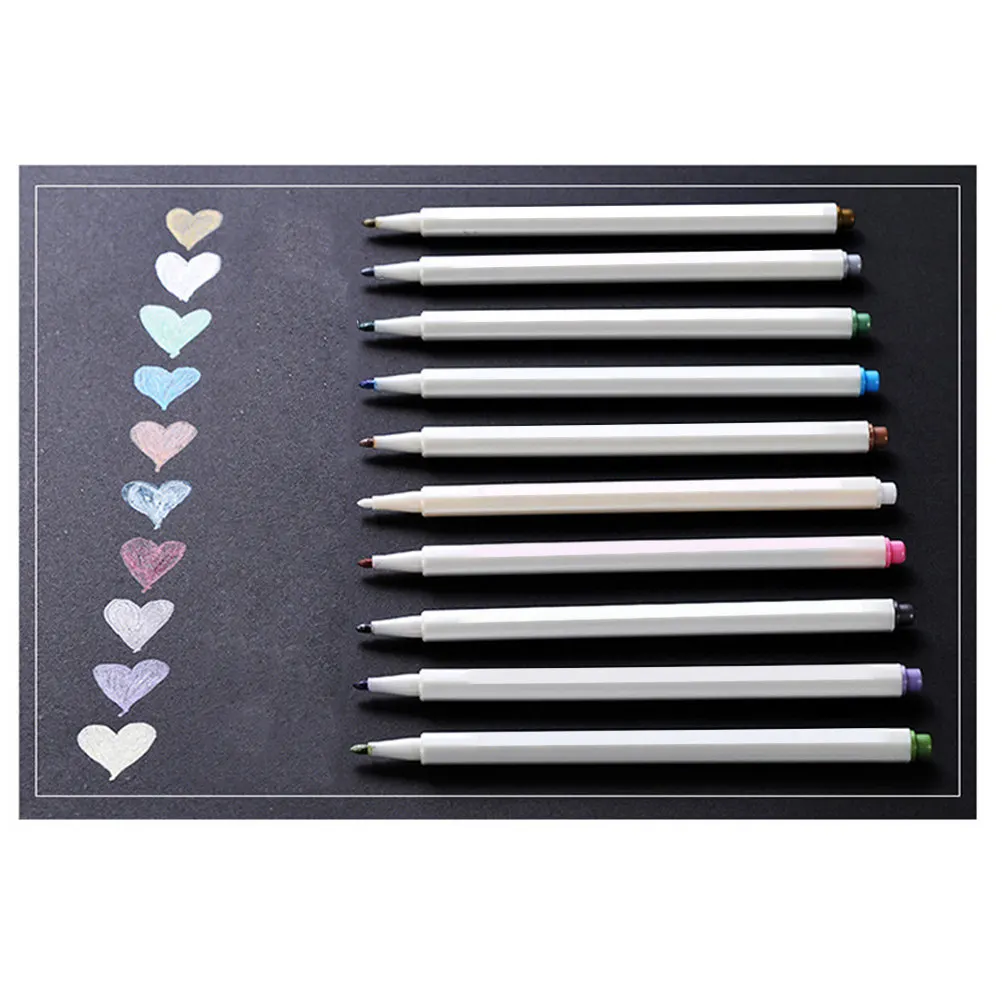 

Metallic Pen 6551 Fine Colored Pen White for Painting Sketching Coloring DIY Artists Marker Water-Based Ink No Smudge