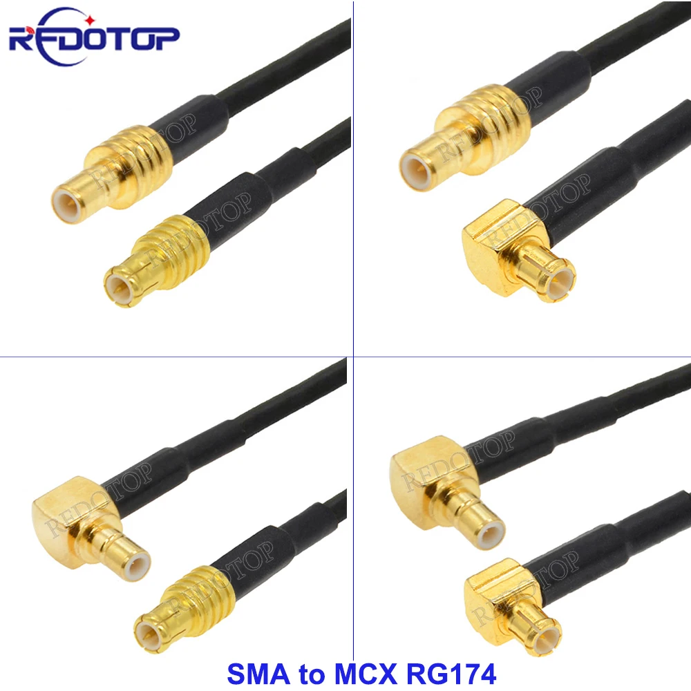 1Pcs SMB to MCX RG174 Cable SMB Male to MCX Male/Female Connector RG-174 Pigtail 50Ohm Extension Cable for DAB Aerial Antenna