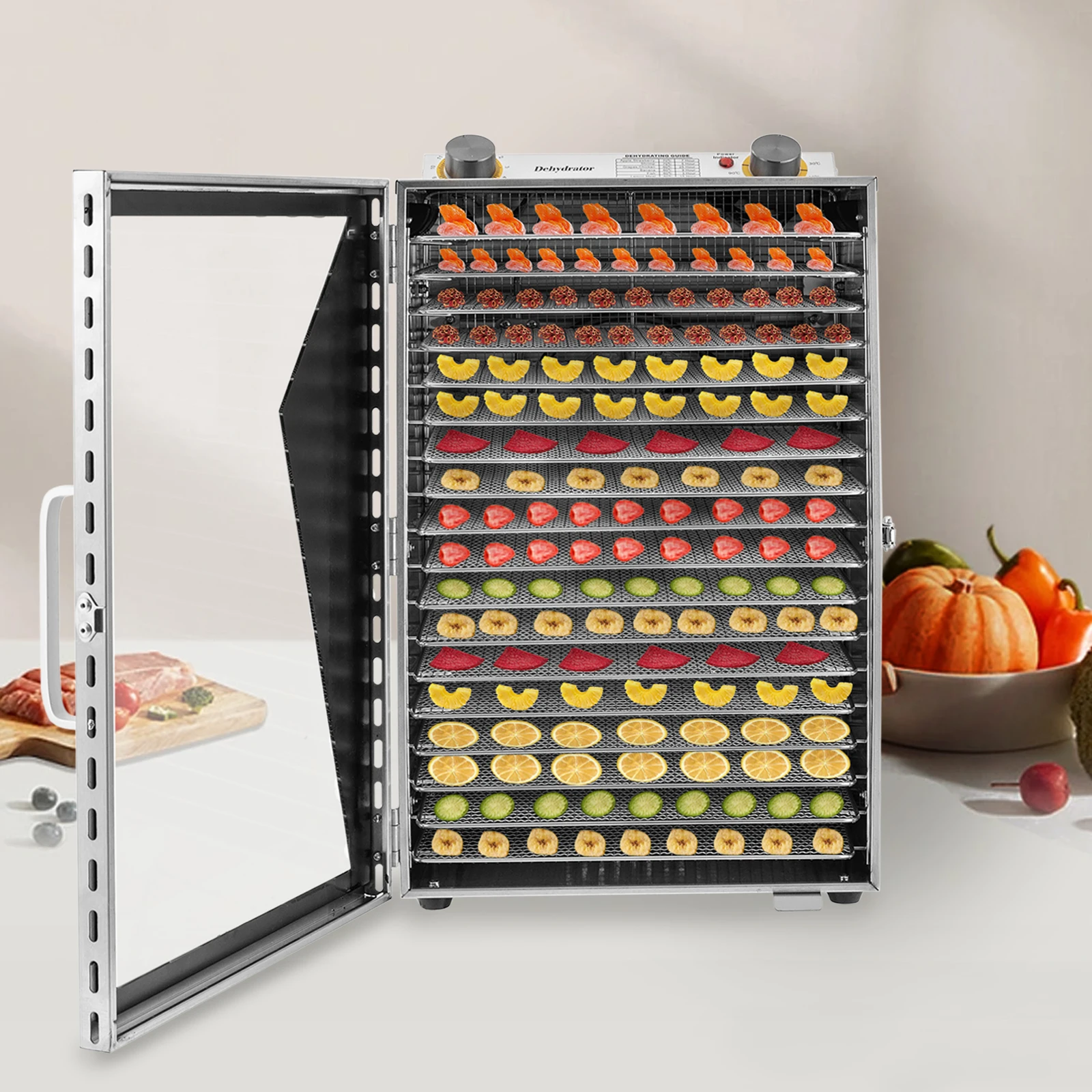 

Food Dehydrator For Fruit 18 Trays Deshidratador De Alimentos Home Use 600W HOT!