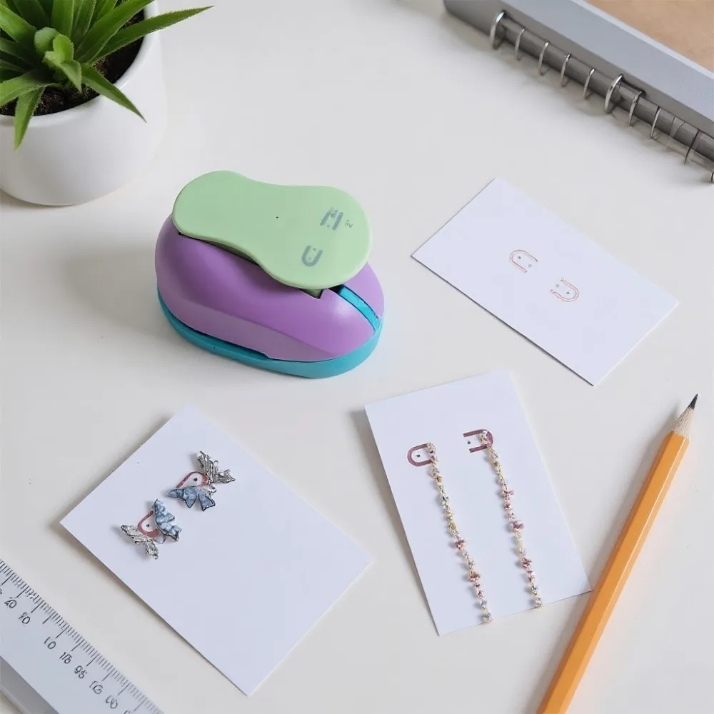 Random Color Earring Card Puncher DIY Projects Labor-saving Necklace Display Card Punch Versatile Function Cutting Craft