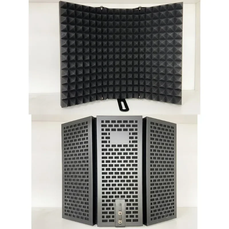 

3 Panel Vocal Booth Studio Microphone Isolation Shield Wind Screen Pop Filter Foldable For Studio Mic Recording