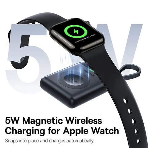 Магнитное беспроводное зарядное устройство Baseus 5 Вт для Apple Watch Встроенный кабель USB-C для Apple Watch S1-S10 SE SE2 Ultra2