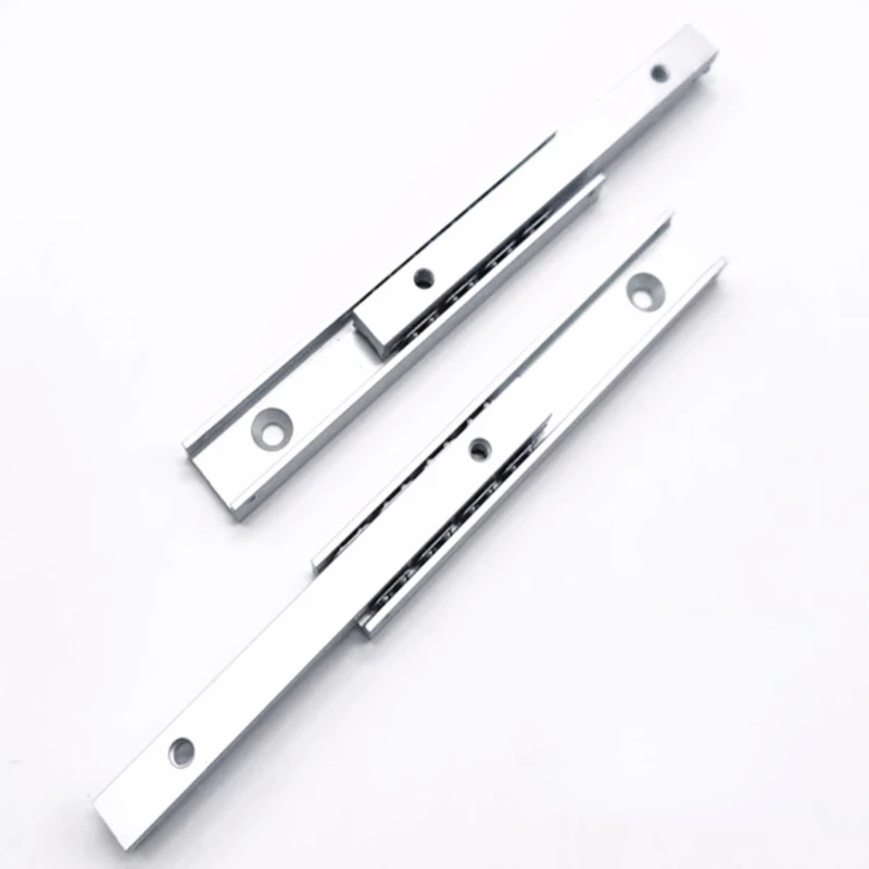 Thickened 2-Section Linear Small Guide Rail Miniature Slide Rail Slide Linear Guide Rail Two-Way Sliding Drawer Rail