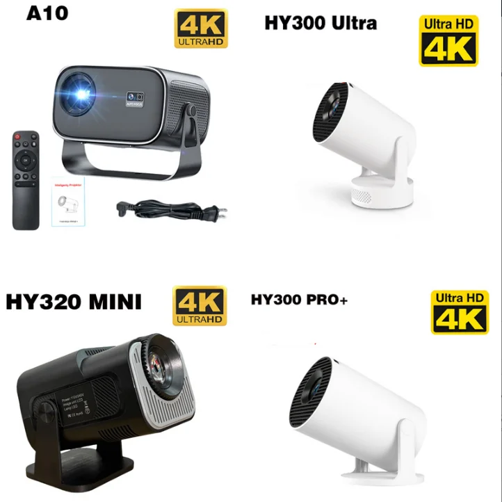 2026 New Model Mini Micro Projector HY300 4K Auto Focus Home Projector 1920*1080P Home Cinema Outdoor Projetor