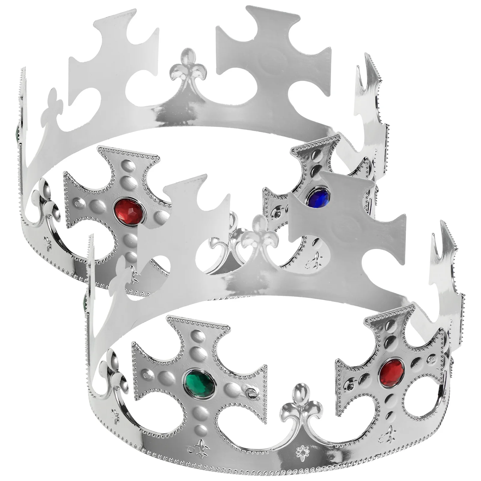 

2 Pcs King Crown Props Halloween Children's Fancy Dress Crowns Boys Prom Adult Plastic