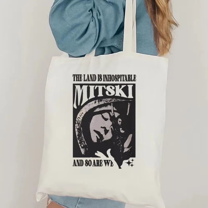 Mitski Music Album Tote Bag The Land Is Inhospitable Album Shoulder Bag Women's Aesthetic Inspired Canvas Bag Women Fashion Bag