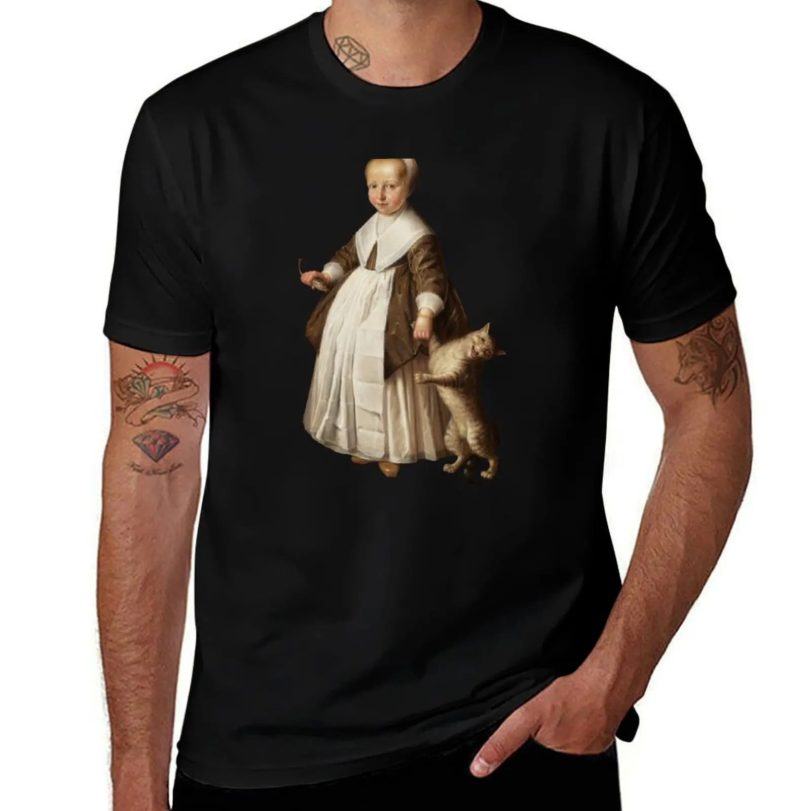 

Girl with a Cat and a Fish T-Shirt anime stuff shirts graphic tees anime t shirts graphics compression shirt men