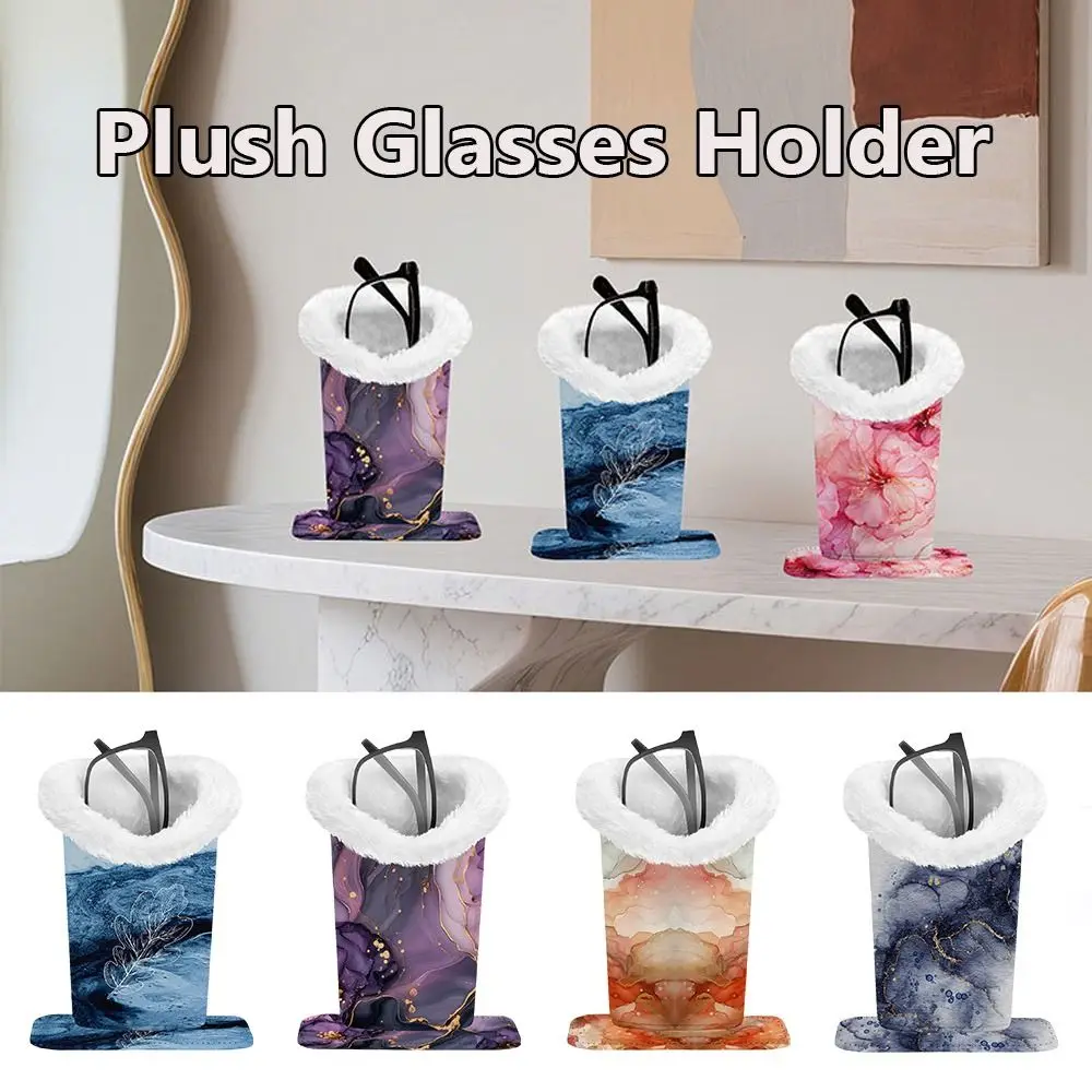 Portable Magnetic Eyeglass Display Stands Printed Glasses Case Anti-Scratch PU Glasses Holder for Home Office