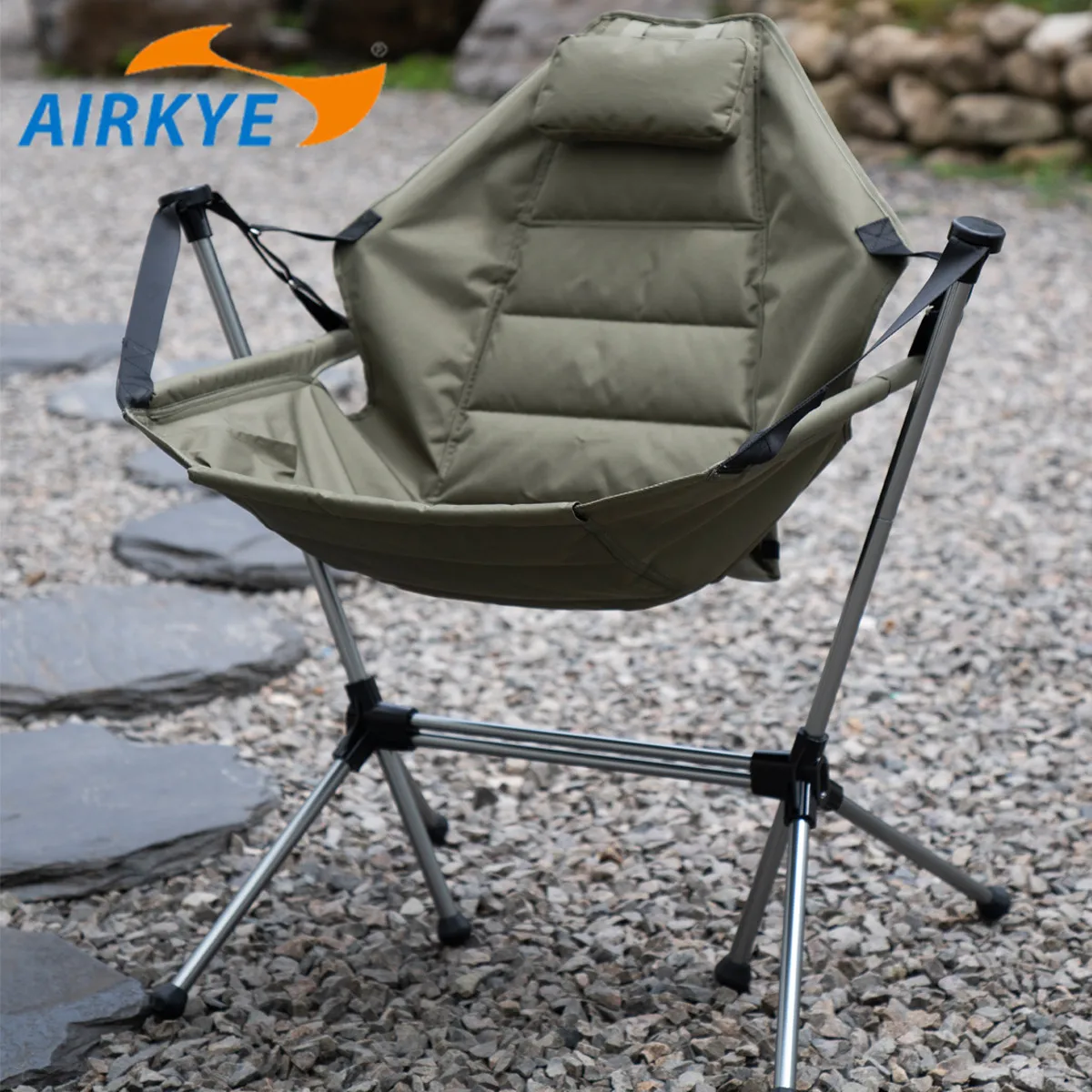 

Outdoor Portable Folding Rocking Chair Lounge Chair Adult Aluminum Alloy Leisure Camping Picnic Chair