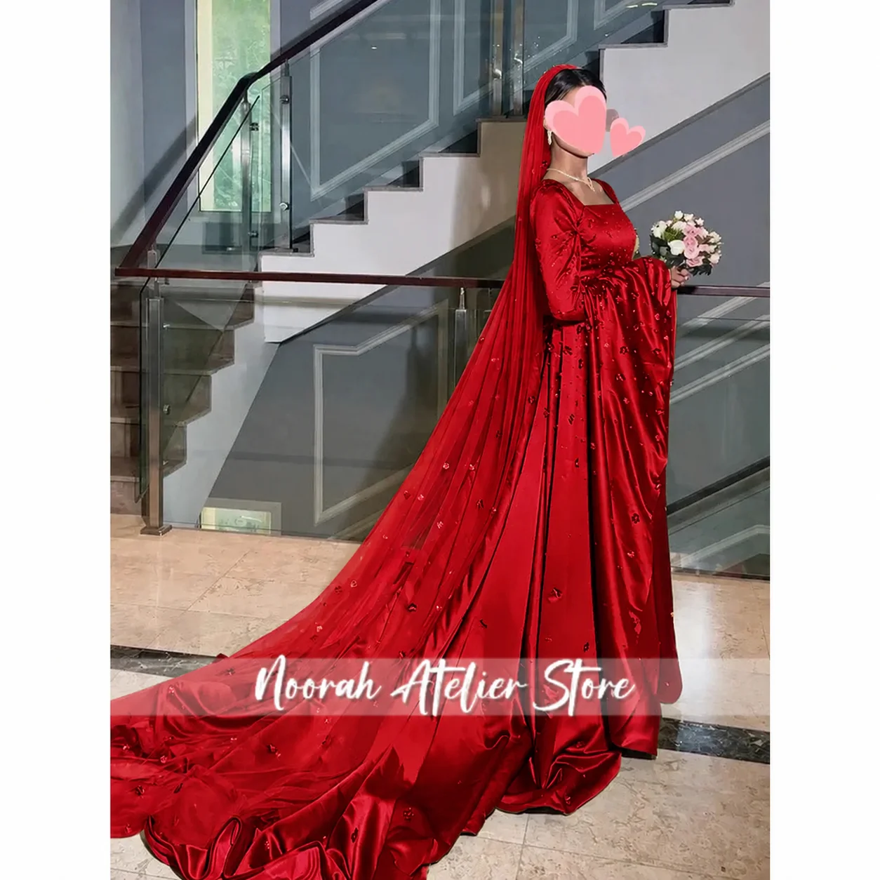

New Arrived Elegant Vintage Sweet Red Beads Boat Neck Wedding Formal Occasion Prom Dress Evening Party Gowns Customized