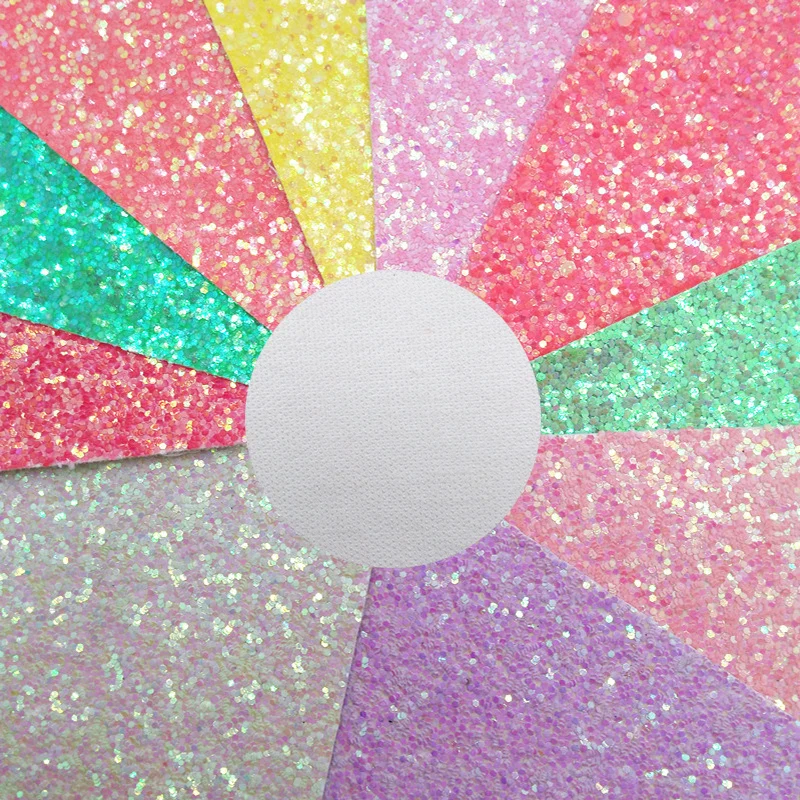 Mini Rolls Sheets Neon Chunky Glitter Faux Leather Glitter Synthetic Leather Glitter Vinyl Fabric DIY Bows W564