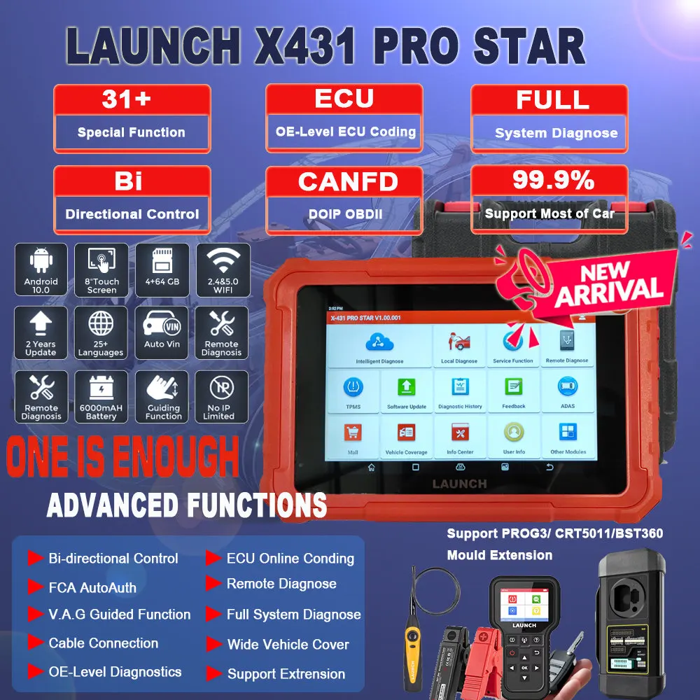 Launch X431 PRO STAR Bidirectional Diagnostic Scanner for CAN FD DoIP 31 Service Function ECU Coding upgrade of X431 V Pro Elite