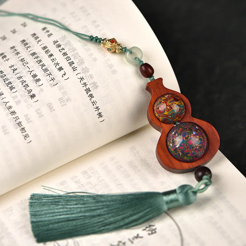 Large Lacquer Bead Gourd Pendant China-Chic Novel Package Gourd Charms For Men Women's Stationery Decorations Craft